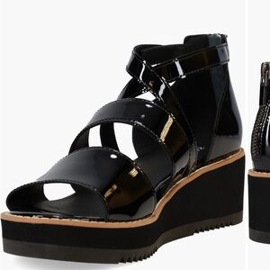 Eileen fisher Darcy Wedge sz 6.5 black wedge sandals